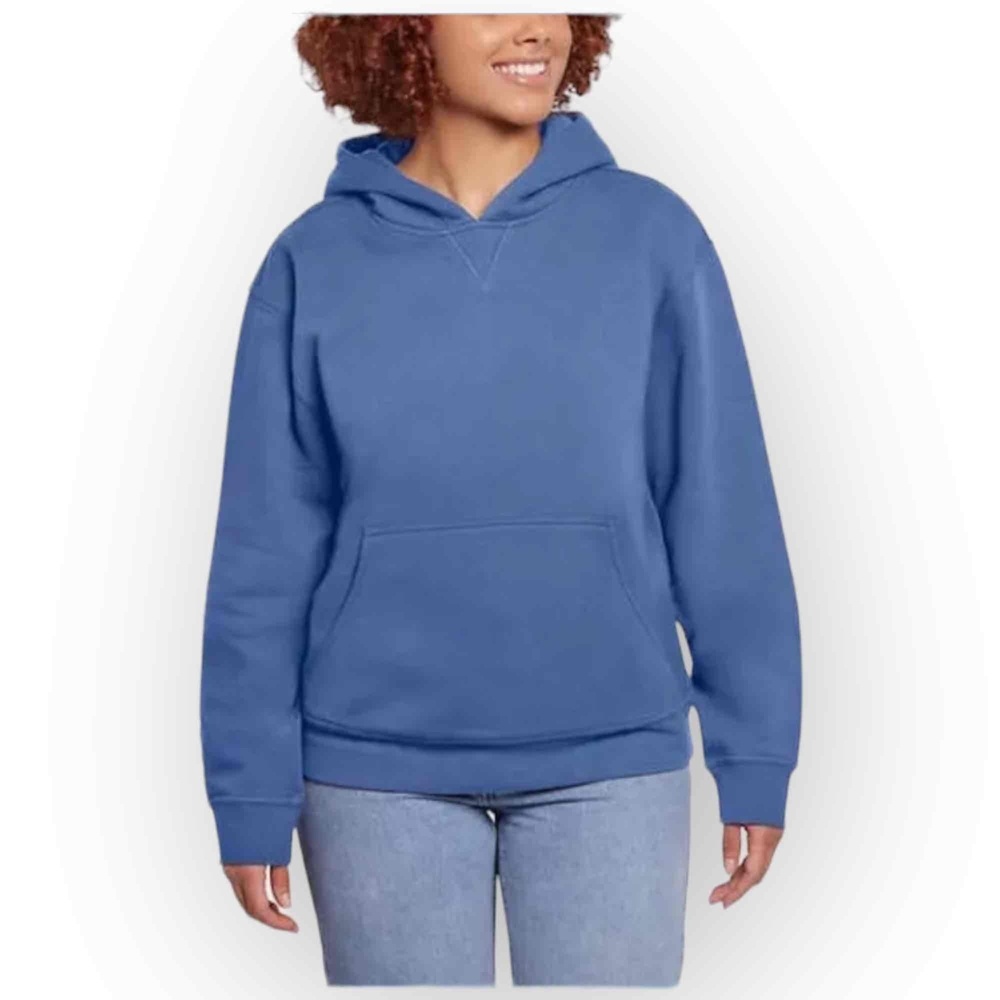 Kirkland Signature NWT Women’s Heavyweight Fleece Hoodie, Solid Blue, Small